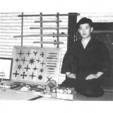 Soke Hatsumi with some of his weapons